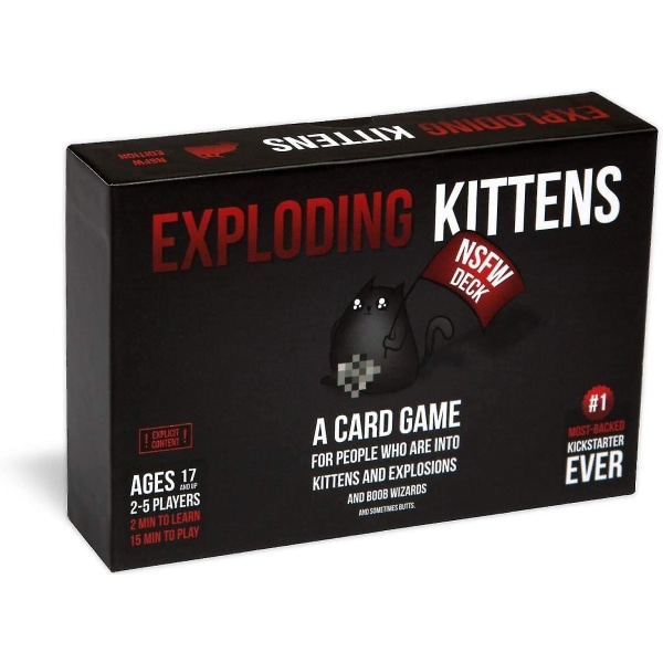 Exploding Kittens Nsfw - Voksen russisk rulettkortspill, drikkespill for voksne - kortspill for voksne og tenåringer - 2-5 spillere[HK]
