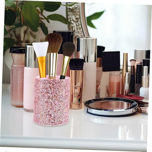 Makeupbørste Organizer med Glitterdetaljer - Kompakt Rejseetui til Børster og Blyanter[HK]