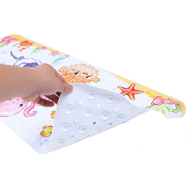 HK  Piirrettyjen lasten kylpymatto, erittäin pitkä liukumaton imukuppi suihkuammematto (merikala) (4-d-w) color 2