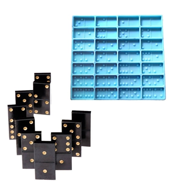 Gjør det selv Silikonform Dominoes Spill For Play Epoxy Resin Molds Casino Fun Art Craft