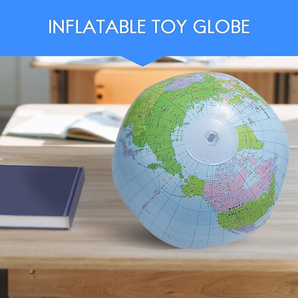 HKK Uppblåsbar leksaksjordglob Tellurion Geografi karta boll 40 cm