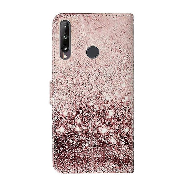 Färgat marmormönster horisontellt flip PU läder telefonfodral för Huawei Y6p [HK] Rose Gold