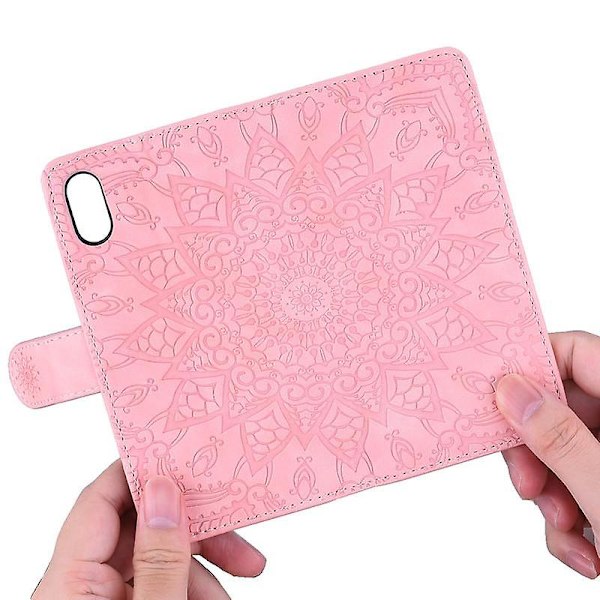 Plånboksfodral för XiaoMi RedMi NOTE 8 PRO Premium PU Läder Flip Cover Mandala[HK] Pink