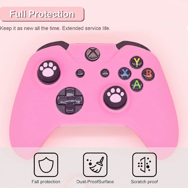 Sött Skinnskydd för Xbox One / Series X/S Handkontroll Halkfritt Silikongrepp Skyddsfodral Tillbehörsset Trådlöst[HK]