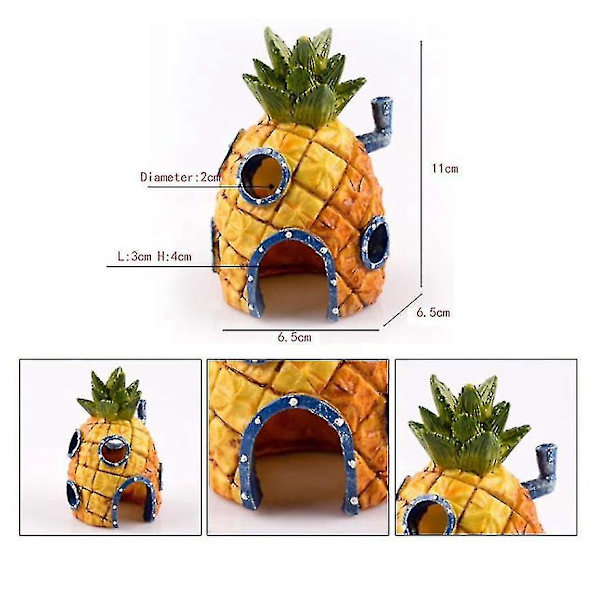 Akvariedekorationer för fiskskålar Spongebob Fyrkant[HK] 8pcs