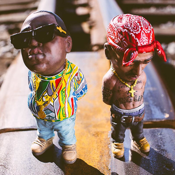 Tupac Rapper Figur Hip Hop Star Guy 2 Pac Snoop Dogg Figurine Leksak Cool Stuff Figurer Samling Modell Kreativ Dockstaty Present[HK] 2pcs B About 10cm-11.5cm