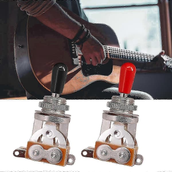 Elektrisk Guitar 3-vejs vippekontakt udskiftning - Hvid Pickup Selector Switch med Tip Cap, Guitar Dele Tilbehør[HK] White