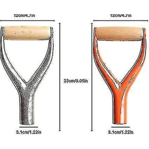 Innvendig Diameter Jern Spadehåndtak Skuffe D/y Grep Håndtak God Håndbeskyttelse Hage Solid Jern Tilbehør Hageverktøy For Snøskuffe Graving [HK]