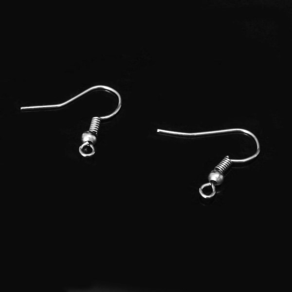 100 st Örhängekrokar Allergivänligt silverpläterade öratrådar av stål