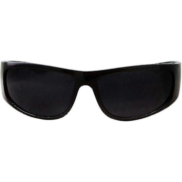 Super Mørke Linser Sorte Solbriller | Biker Stil Rider | Wrap Around Stel [HK]