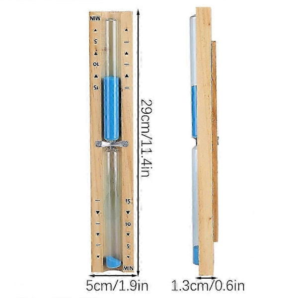 Sauna Timer 15-Minutters Timeglas - Roterbart Sandur i Træ til Infrarød, Damp & Tøndesaunaer, Saunatilbehør[HK] Blue
