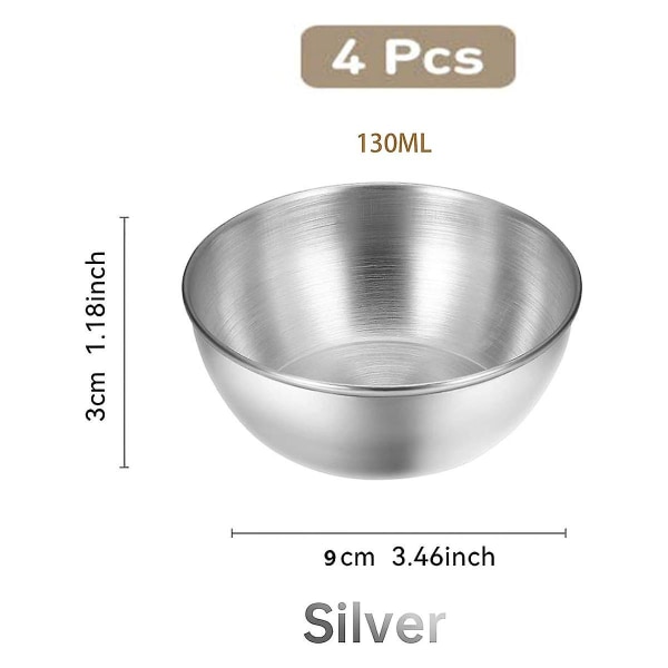 Sauce Cups 4pcs Sauce Bowls 130ml /3.46inch Dressing Container Small Bowls For Dipping,seasoning Co([HK])