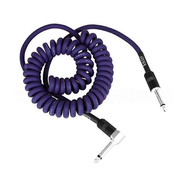 6,5 mm gitarrkabel förstärkare spiralkabel elgitarrkabel hane till hane brusreduceringslinje för musikinstrument C[HK] Purple