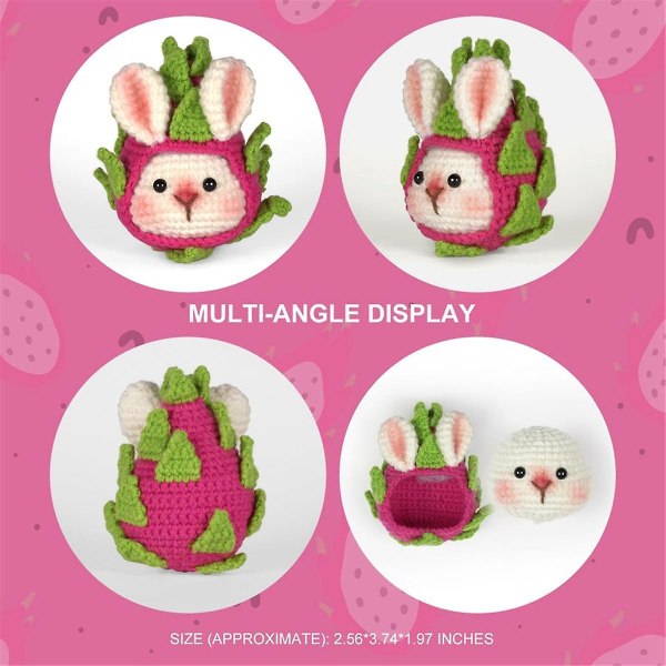 Fruit Rabbit Crochet Kit For Beginners With Step-by-step Video Tutorials Crochet Animal Kit For Kid([HK])