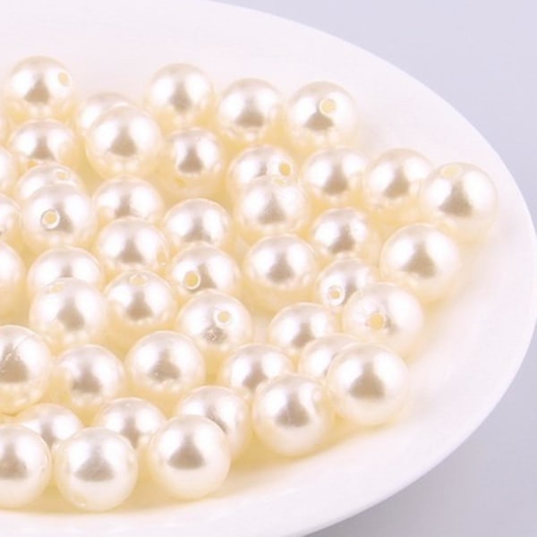 Vit pärla för konsthantverk Lösa pärlor för smyckesframställningsprojekt för halsband