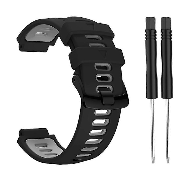 Til Forerunner 735xt 230 235 Loop Silikone Rem-Armbånd Svedtæt Armbånd[HK] Black gray