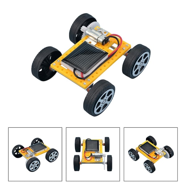 Gør-det-selv mini soldrevet legetøjsbil til børn Solenergi legetøj samlet energidrevet bil børn legetøj børn nyhedsgave[HK]