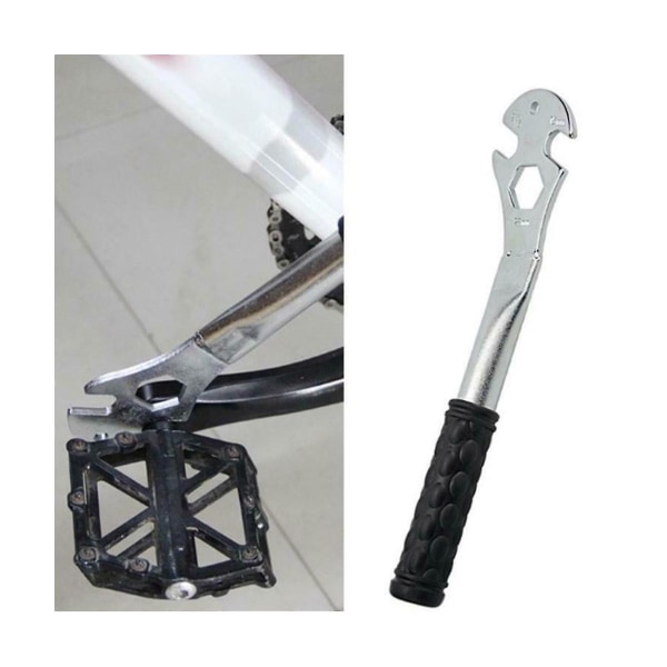 Reparasjonsverktøy for sykkelstejerner for- og bakakselfjerningsverktøy Pedalreparasjonsnøkkel Sykkelutstyr ([HK])
