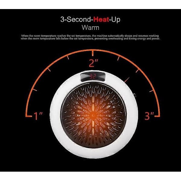 Smart Space Elektrisk Fläktvärmare, Vägguttag Elektrisk Element[HK]