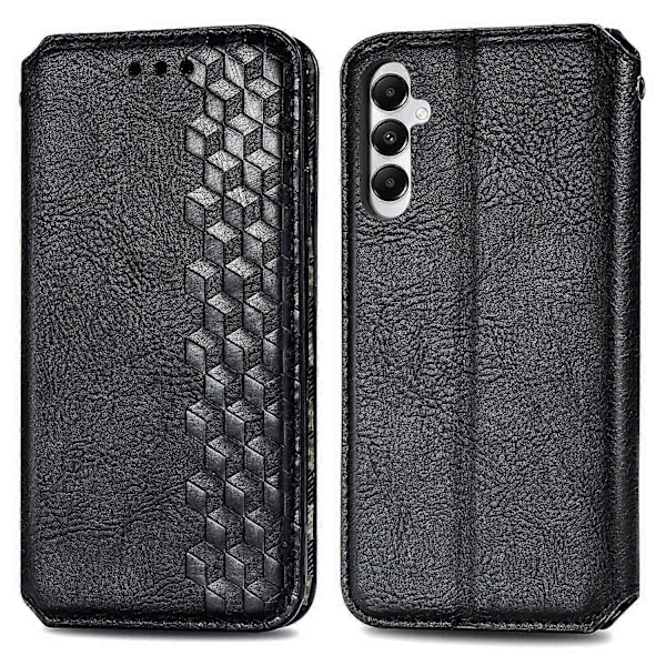 Samsung Galaxy A05s 4G Nahkakotelo, kohokuvioitu vinoneliökuvio, lompakkokotelo [HK] Style A Multicolor