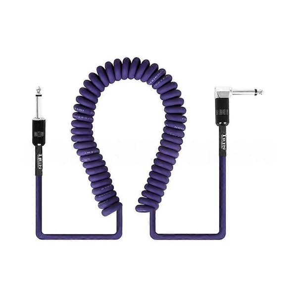 6,5 mm gitarrkabel förstärkare spiralkabel elgitarrkabel hane till hane brusreduceringslinje för musikinstrument C[HK] Purple