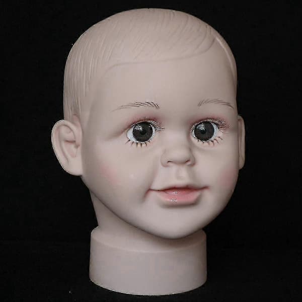 Liten gutt utstillingshode i PVC for barn, hattutstillingsform, hodeplaggsholder L