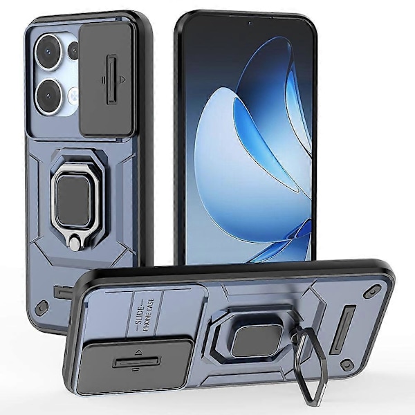 For Oppo Reno13 5G (Global) Deksel PC TPU Støtte Telefonbeskytter med Linsebeskyttelse - Grønn[HK] Blue Multicolor