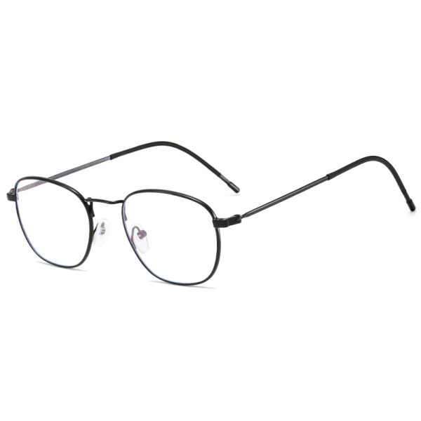Blå lyse briller, mode firkantet letvægtsstel Anti-UV-filtrerende computerspilbriller (sort stel/klar linse)