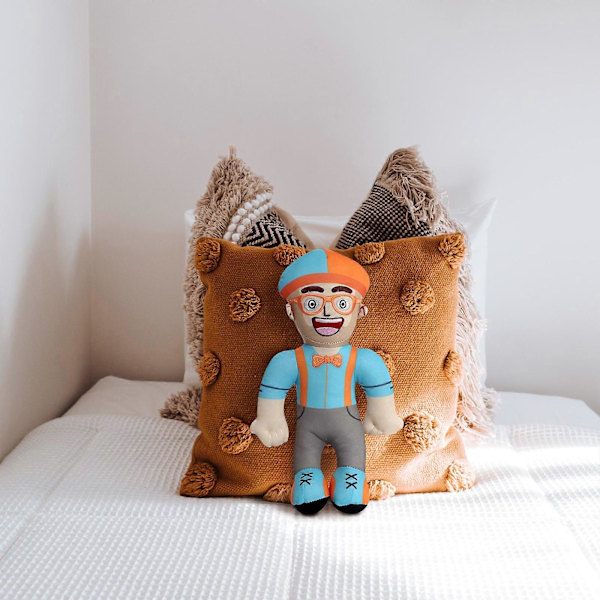 Amerikansk Engelska Upplysningsprogram för Barn Blippi Plyschdocka Imitation Humanoid Plyschdocka (8-tums Skägg - Ljusblå) NR.0203