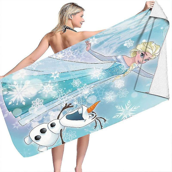 HK  Elsa flicka pojke strandhandduk mikrofiber dubbelsidig fleece strandhandduk badhandduk