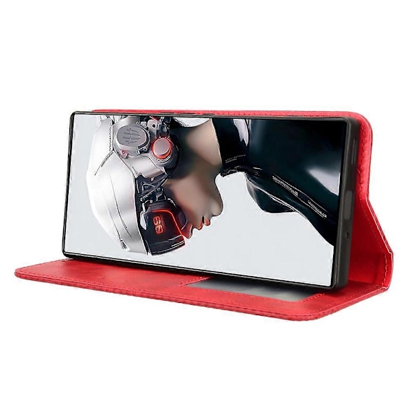 Til ZTE nubia Red Magic 9 Pro 5G/9 Pro+ 5G Læder Etui Magnetisk Flip Wallet Cover[HK] Red