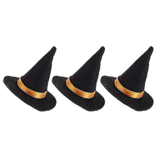 3 kpl Halloween Mini Noitahattu Juhlaviinipullon Topper Pullon Koriste Halloween Tarvikkeet[HK] Black