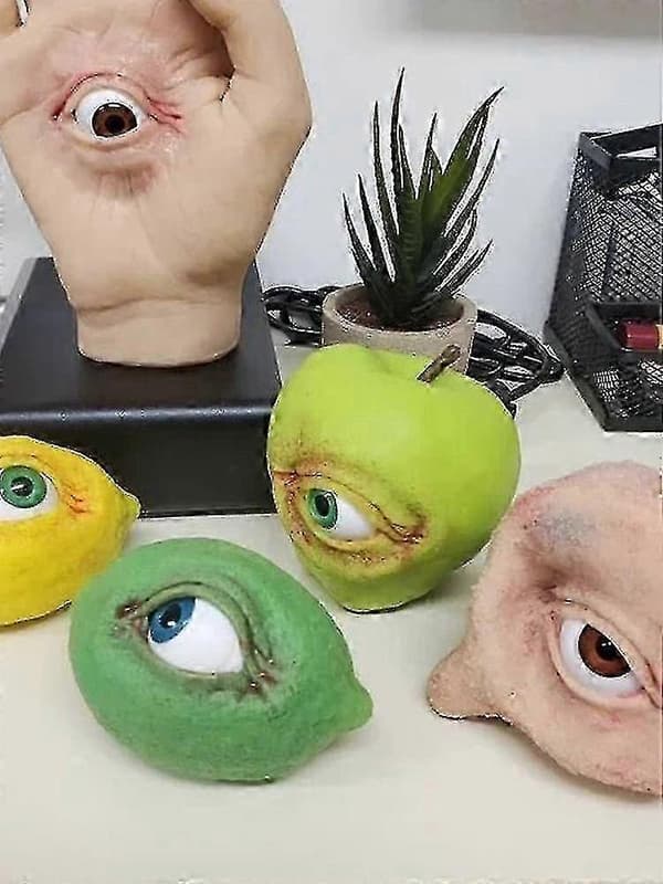 Hedelmät pelottavilla silmillä Halloween-koristeet (4 kpl)