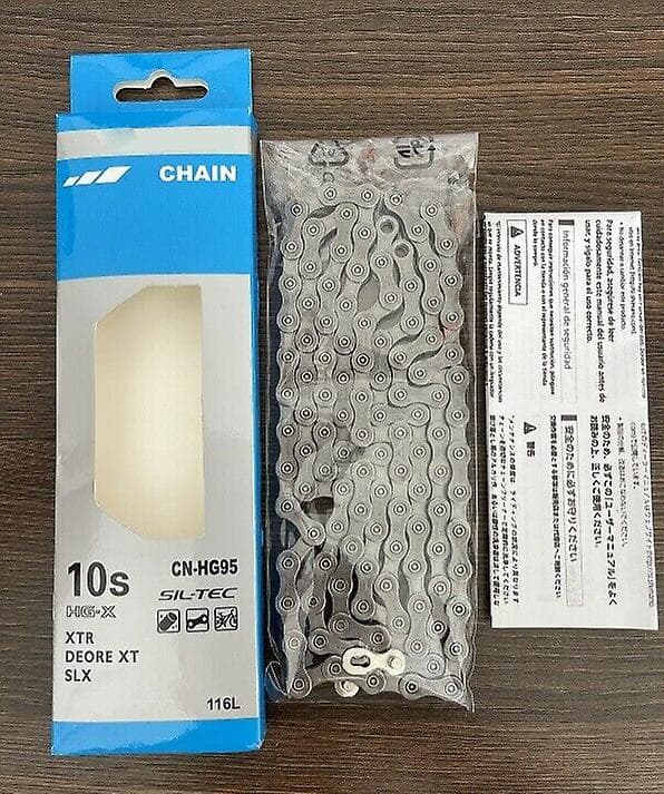 Til Shimano Kæde CN-HG95 10-speed DEORE XT XTR SLX HG-X SIL TEC 116 Led[NC]