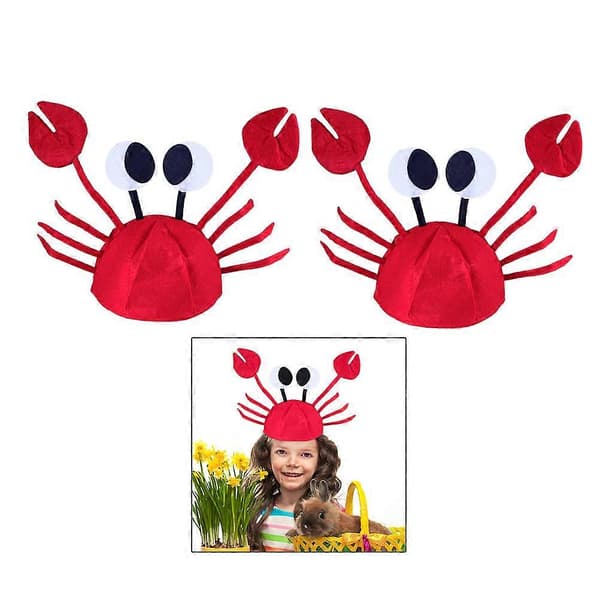 Halloween Hat Krabbehat til fest 2 stk. Røde sjove hatte [HK]