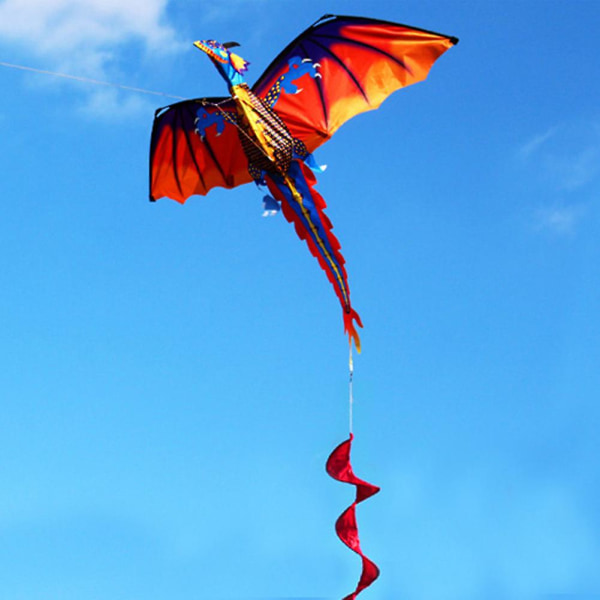 Färgglad 3D drakflygande drake utomhus med 100 m svanslinje Barnleksaker för barn[HK]