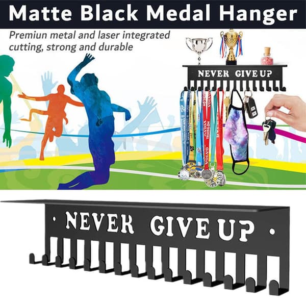 Väggmonterad medaljdisplayställ Svart A4-storlek[HK]