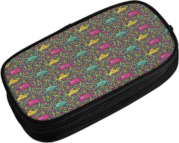 xc2253 Tribal Folk Pattern Triangle Pencil Case with Velcro Patch Panel - Customizable Emblem Design for Schools, Teams, Events xc2253[HK]