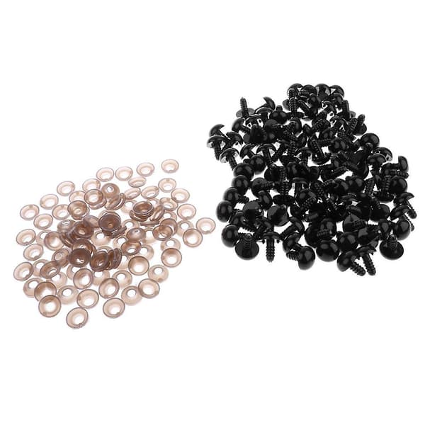 Mustat muoviset turvasilmät nukeille DIY 14MM 100KPL[NC]