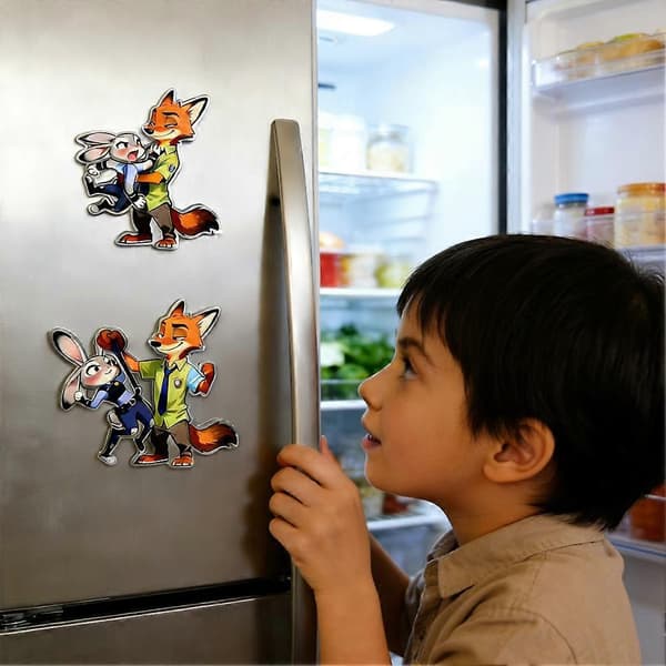 Zootopia Roterende Magnet Kjøleskapsklistremerke Nick Judy Fan Gave Samleobjekt[HK] Pulling the belt
