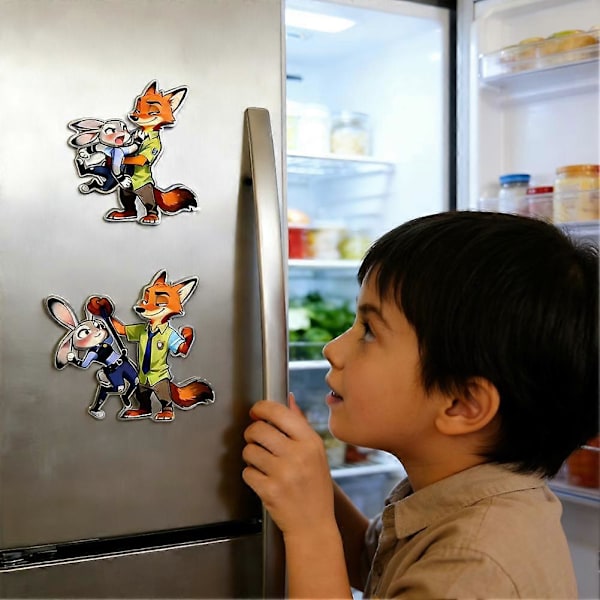 Zootopia Roterende Magnet Køleskabsmærkat Nick Judy Fan Gave Samlerobjekt[HK] Pulling the belt