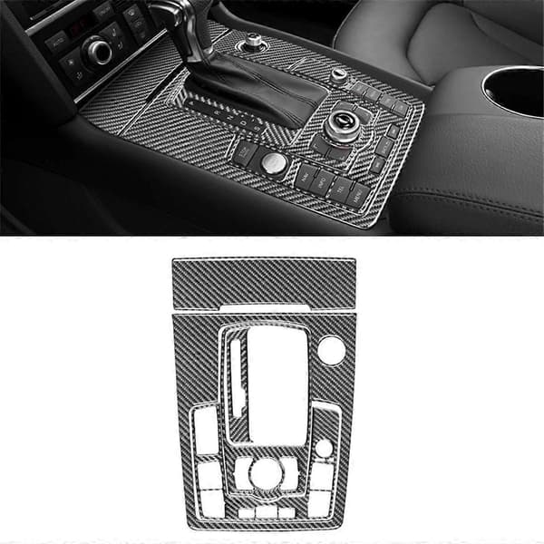 Til 2007-2015 LHD Ægte Blød Kulfiber Bil Centerkonsol Gearskiftepanel Dæk Trim Interiør Ac[HK] BlackSilver