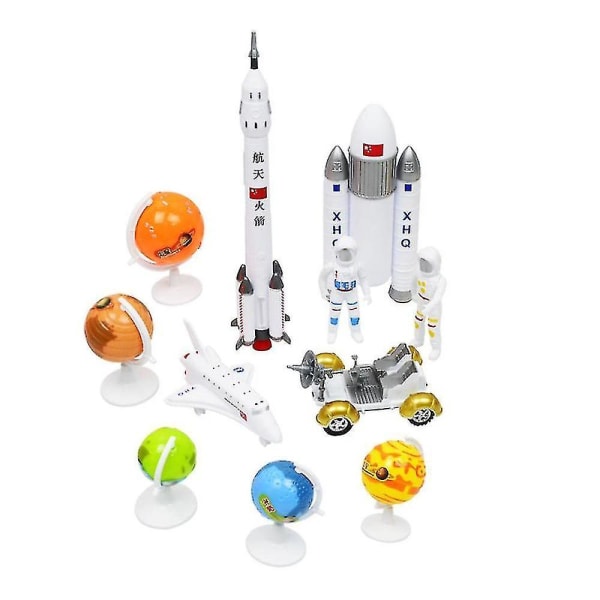 Romrakettleker for barn Romfergeleketøy inkludert astronautrakett[HK]