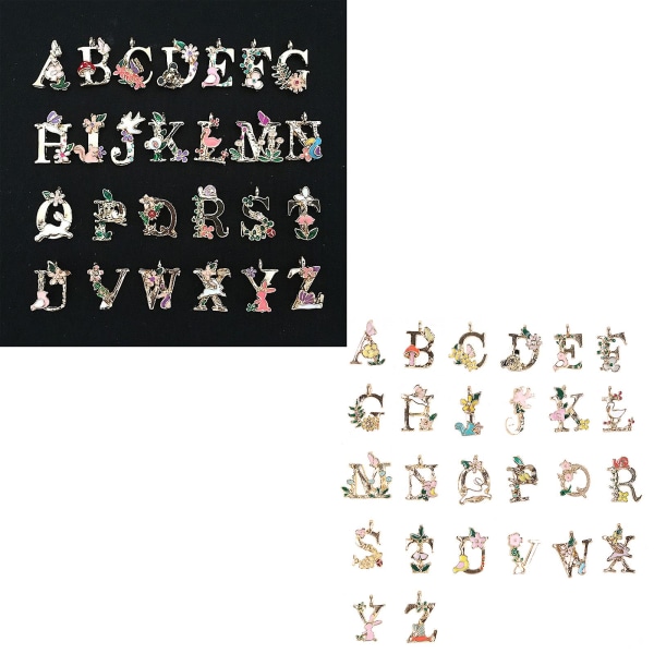 A-z alfabet berlocker hängsmycke 26 bokstäver första engelska brev berlock DIY smycken
