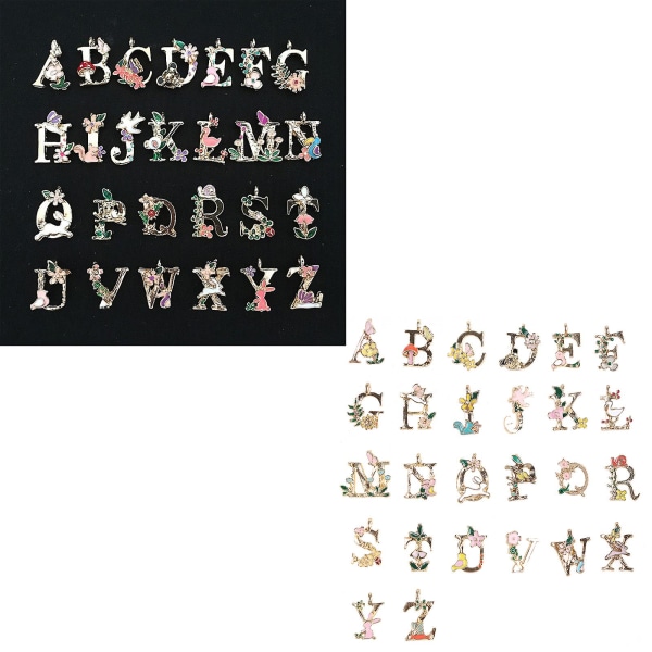 A-z alfabet charms anheng 26 bokstaver initial engelsk bokstav sjarm Diy smykker