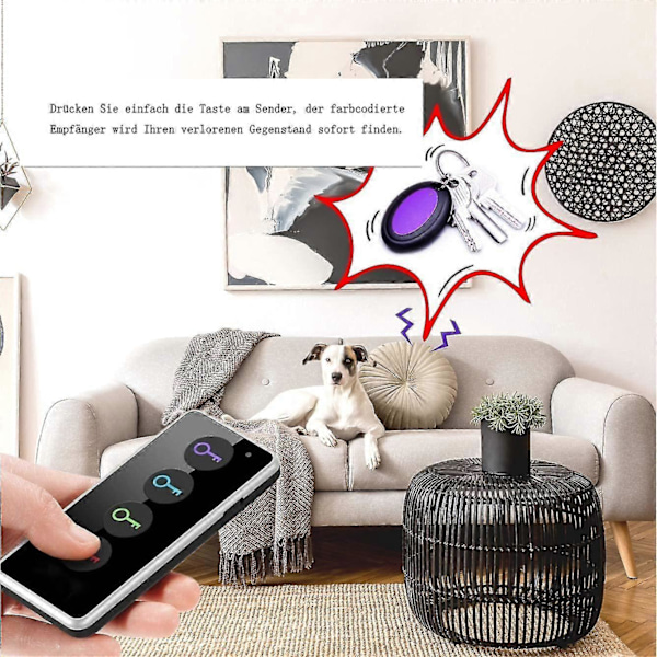Nyckelhittare, Reyke Fjärrkontroll Trådlös RF Artikelsökare med LED-ficklampa för Nycklar, Plånbok, Telefon och Husdjursspårare (RF Transmitt[HK]