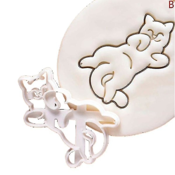 1/3 stk Kattkjeksformer Kitty Butt Form DIY Kjekskjeksform Stempel Bakeware[HkkK] B