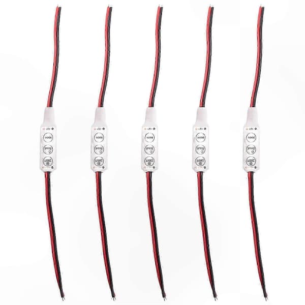 LED Dimmer 5X 12A 12V-24V för Monokrom Strip Belysningskontroller[HK] White