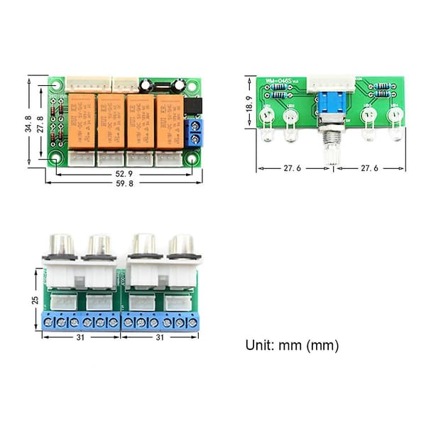 RCA Audio Switcher - 4-vejs relæ-audiovælgerkort til udskiftning[HK]