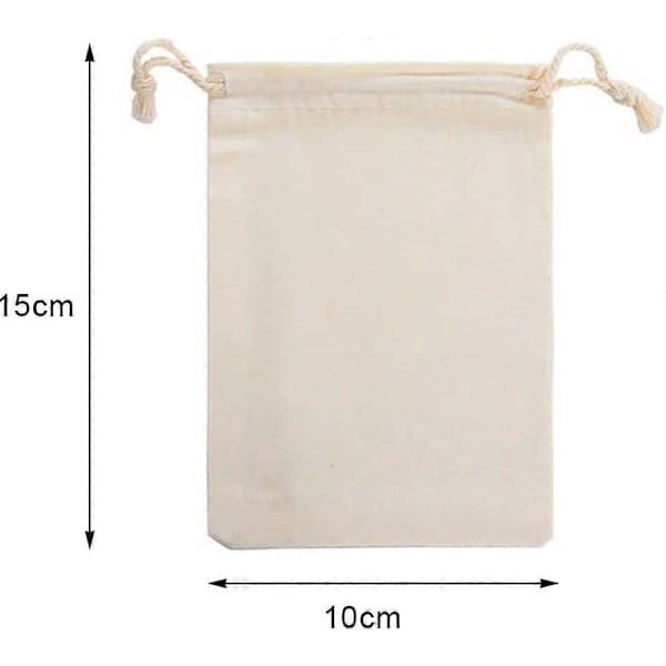 Pieni kangaskassi 20 kpl pakkaus, 10 x 15 cm kangaskassit kiristysnyörillä, lahjakassi, pieni kangaskassi, puuvillakassi, pieni kangaskassi koruille [HK]